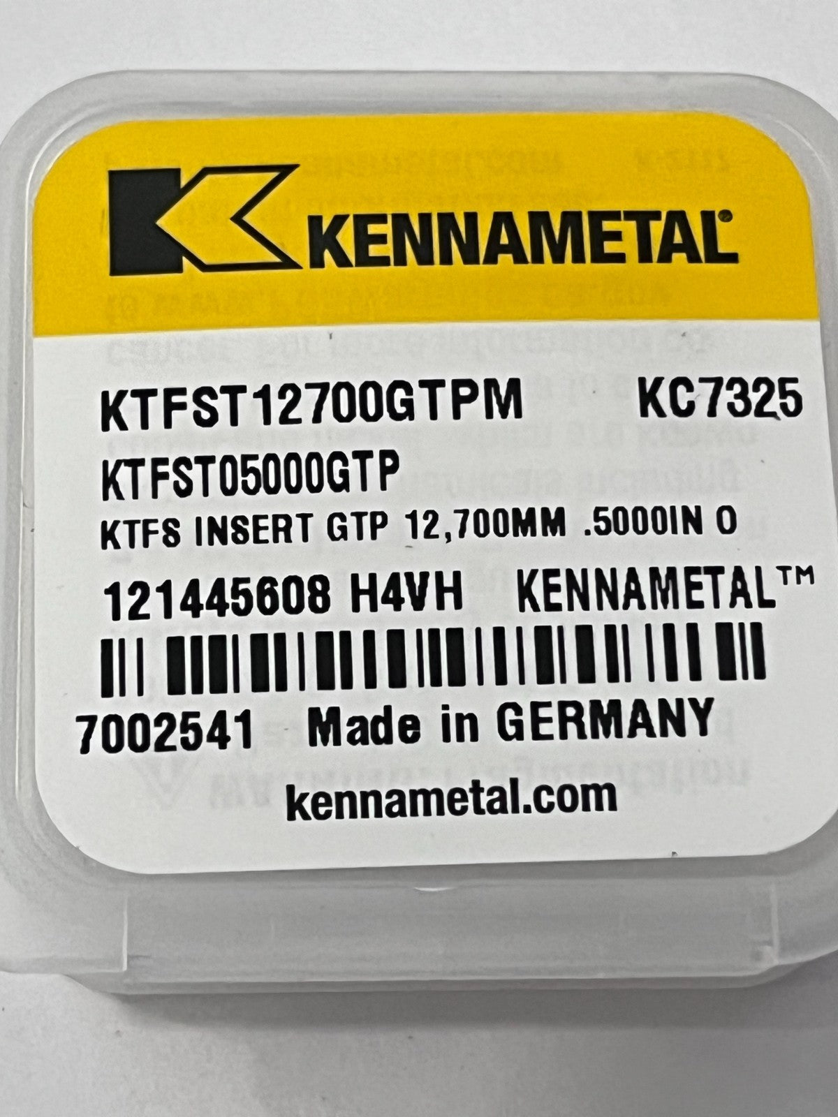 Kennametal Replaceable Drill Tip KTFST12700GTPM 0.5000" Dia 140 deg Point KC7325