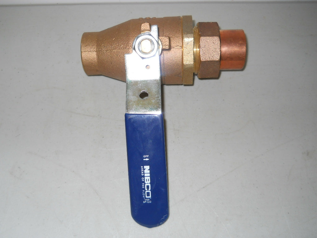 Nibco S58570SU 2-Piece Bronze Ball Valve Full Port 1-1/2" with Single Union
