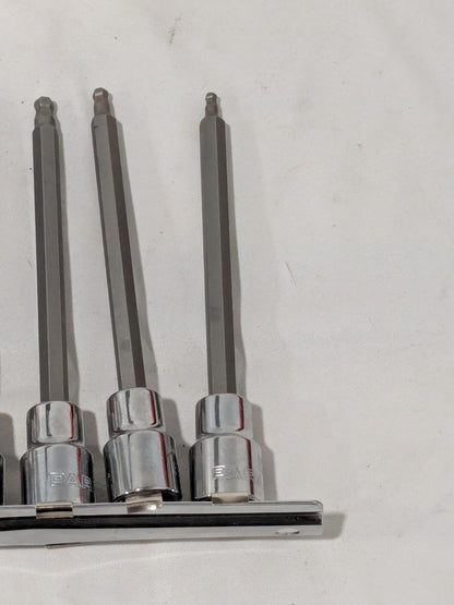 Paramount Ball Hex Bit Socket Set: 3/8" Drive, 8 Pc, 3 to 10 mm Hex 35580141