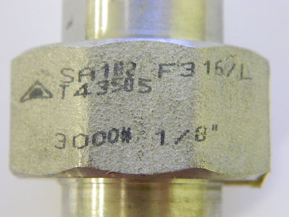 Merit 1/8" Union Fitting Stainless Steel Pipe Fitting 3687D-02  QTY 2 per S