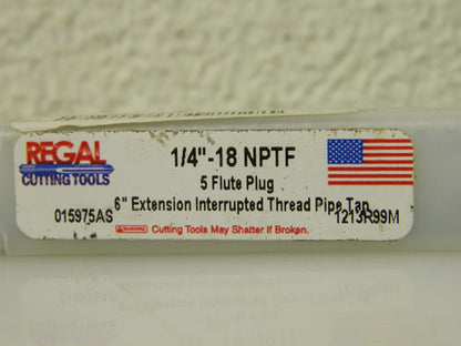 Regal Extension Pipe Plug Tap 015975AS 1/4"-18 NPTF 5FL 6" 015975AS