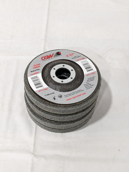 CGW Grinding Wheel 4-1/2 x 7/8 Silicon Carbide Medium-Fine Qty 4 72082