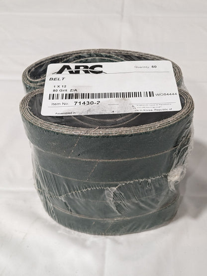 ARC 1" x 12" 80GRIT Zirconia Alumina Y-Weight Belt Qty 50 71430-2