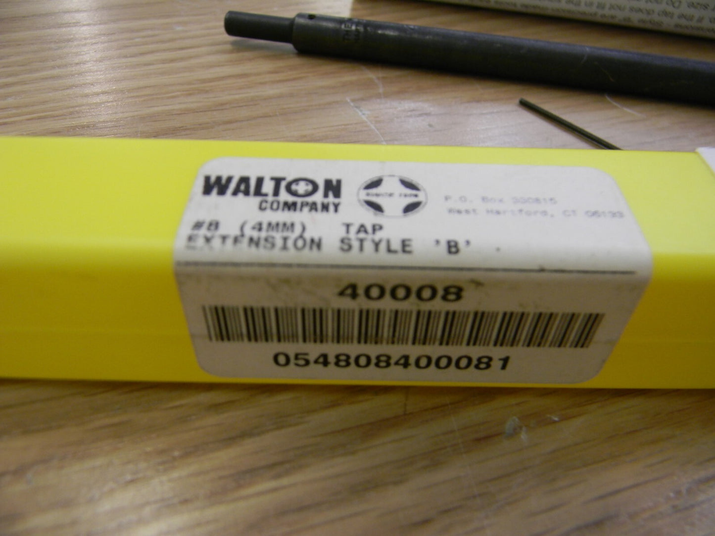 WALTON Tap Extension #8 Tap, 8" OAL, 0.169" Tap Shank Diam 40008