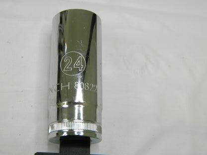 GEARWRENCH Deep Hand Socket: 1/2 Drive, 24 mm Socket, 12-Point Qty 5 80822