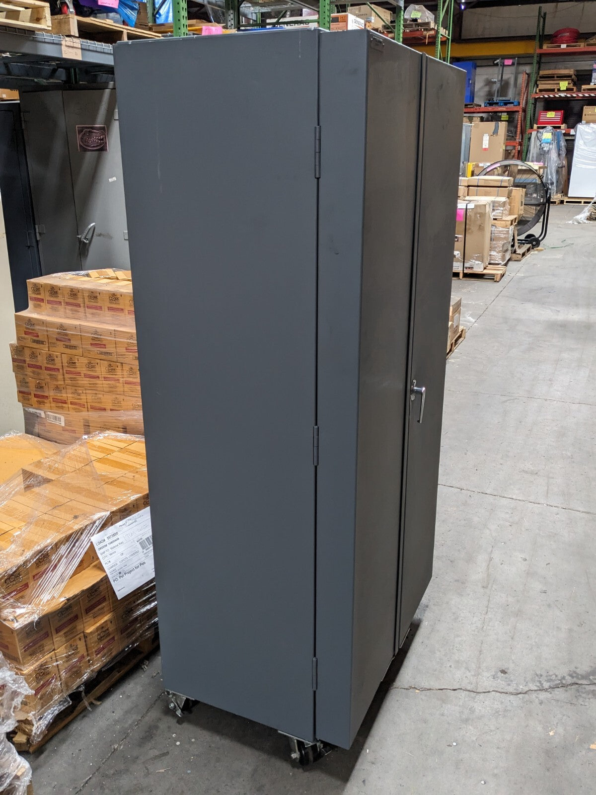 Durham Mobile Storage Cabinet w/ Bins 3-Shelf 76 x 36 x 24 Scratch N Dent