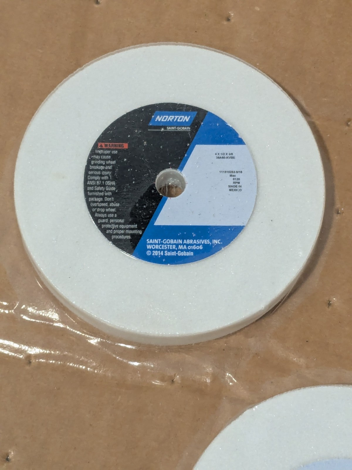 Norton Surface Grinding Wheel 4" X 1/2" X 3/8" Qty 3 66243513442