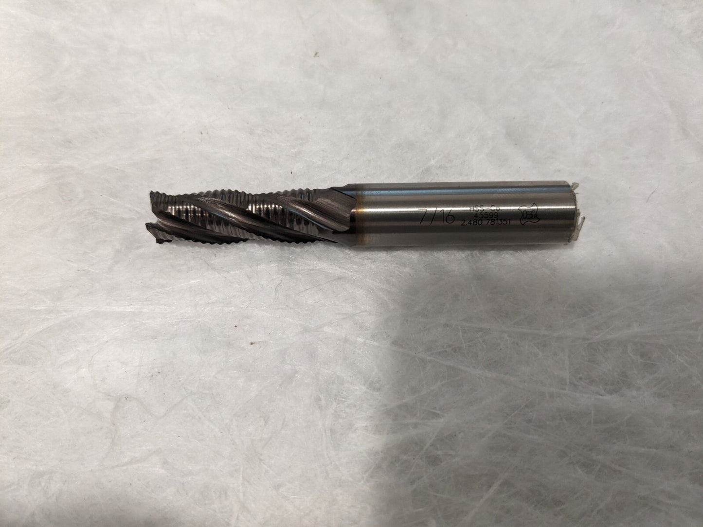 OSG Roughing End Mill: 7/16" Dia, 4 Flutes, Single End, Cobalt 4559908