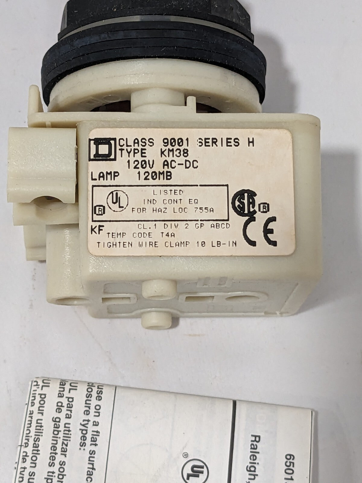 Square D Standard Pilot Light 120V AC-DC Red Plastic Lens 9001-SKP38R9