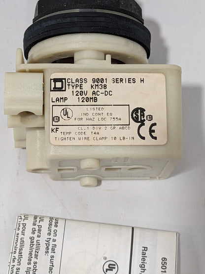 Square D Standard Pilot Light 120V AC-DC Red Plastic Lens 9001-SKP38R9