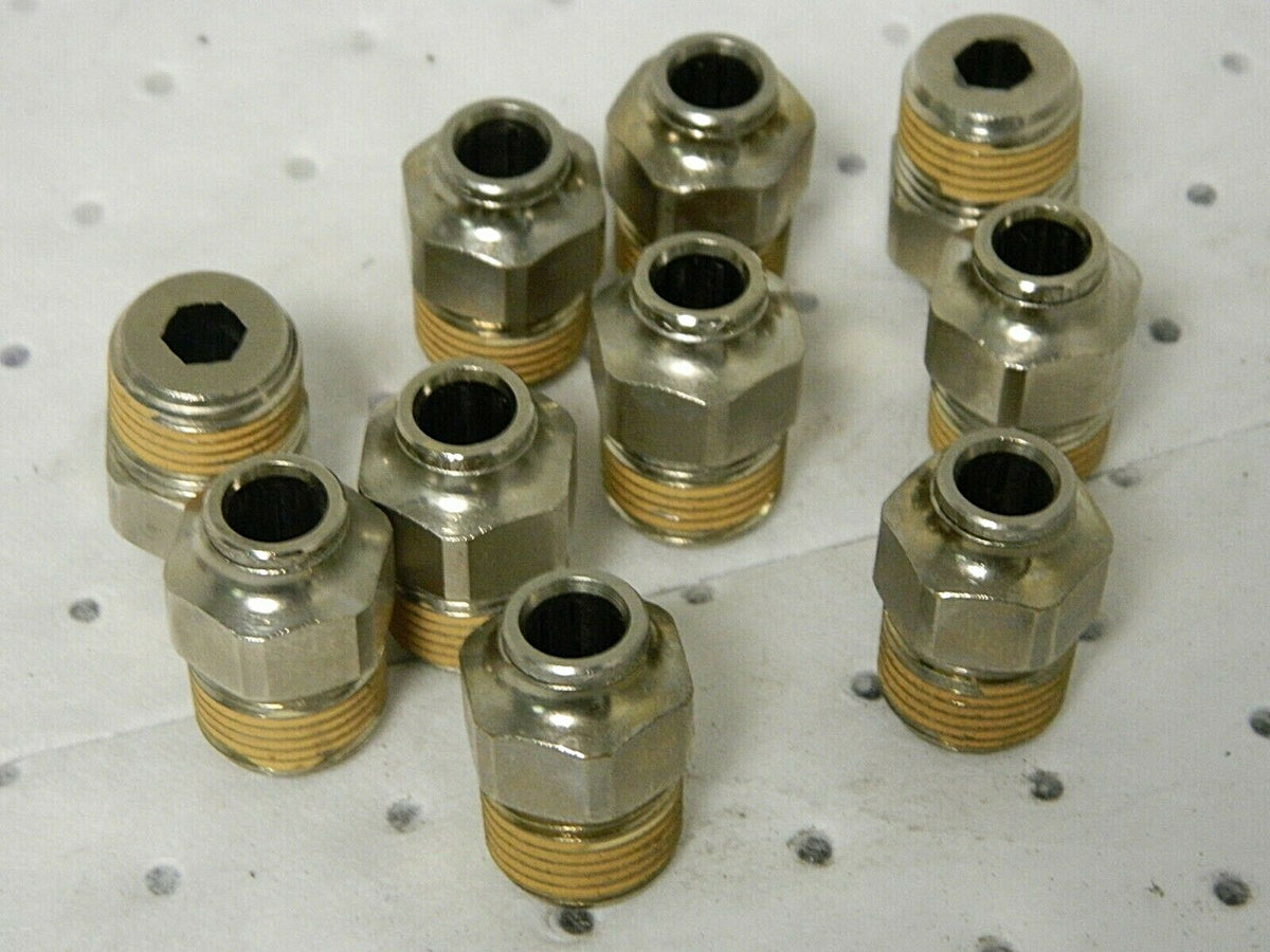 Norgren Male Conn Straight Adapter 3/8" Outside Diam 1/2 BSPT Qty 10 12-125