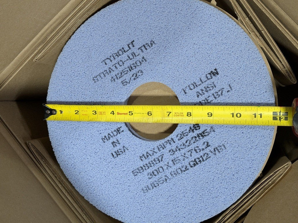 LOT OF 9 Tyrolit Strato-Ultra Grinding Wheel 300mm x 15mm x 76.2mm 2546 Max. RPM