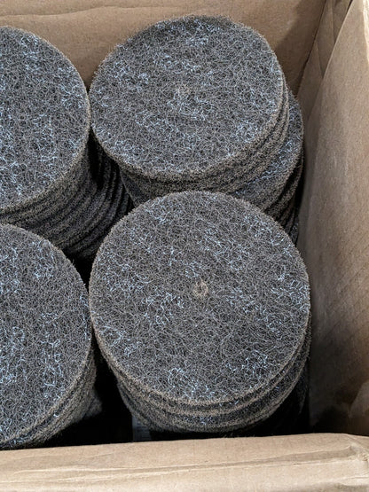 Scotch Bright Deburring Disc: 5" Dia, 1/4" Hole, Medium Grade Qty 100 7010309990