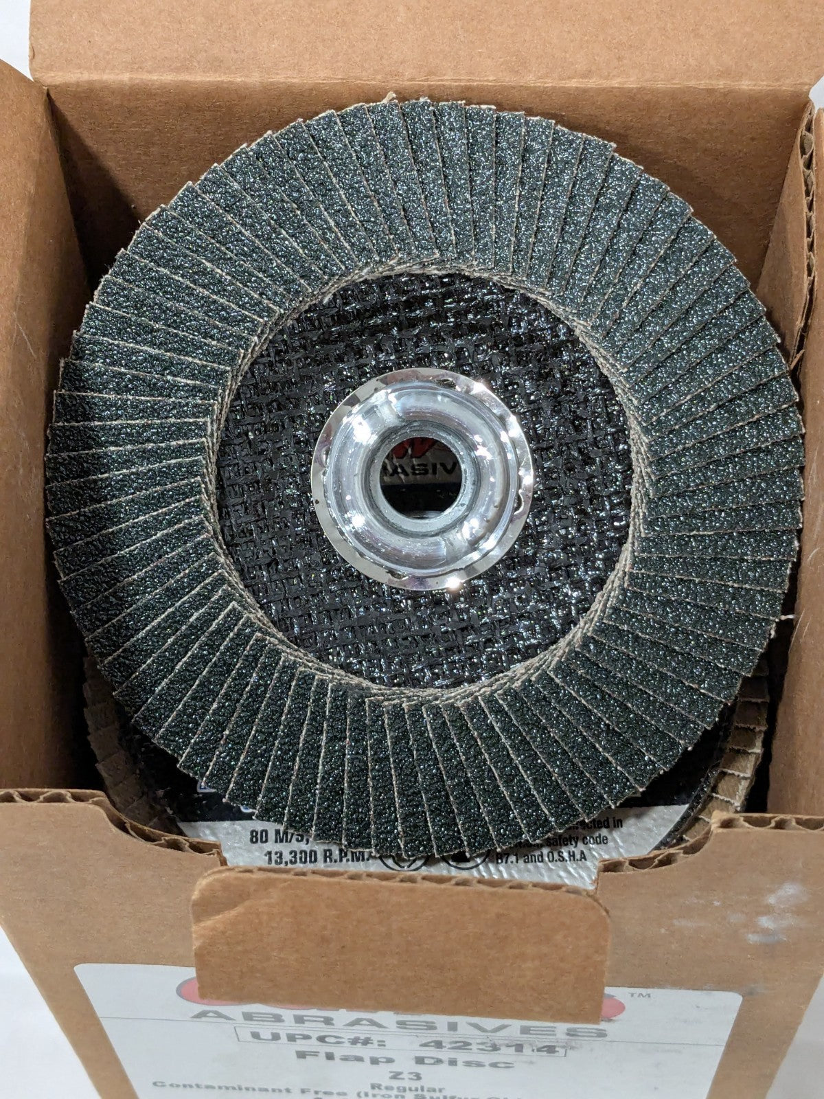 CGW Flap Disc: 4-1/2" Dia, 60 Grit, Zirconia Alumina, Type 27 Box of 10 423