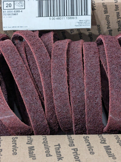3M Abrasive Belt: 3/4" Wide, 18" OAL, Aluminum Oxide Box of 20 7000028461