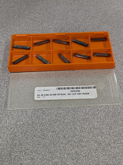 HERTEL 242E3.N0.30MF HT420C Carbide Cutoff Insert Qty 10 2000296