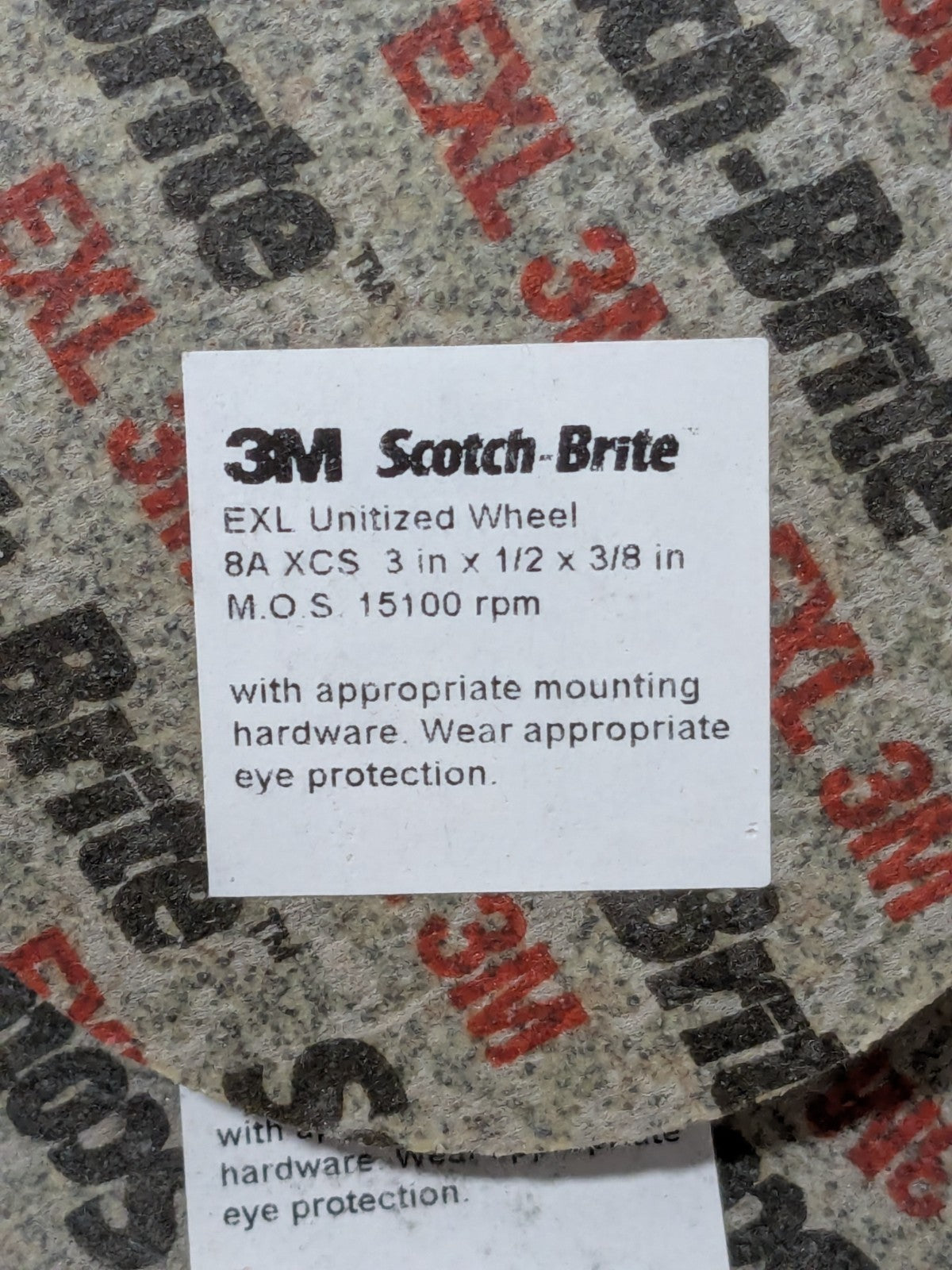 3M Deburring Wheel: 3" Dia, 1/2" Width, 3/8" Hole Box of 20 61500