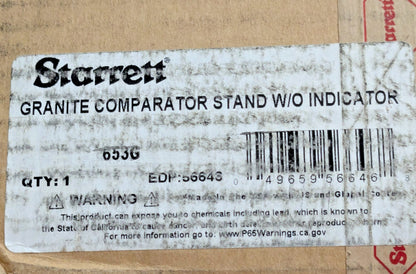 Starrett Granite Comparator Stand 8" x 12" x 2" W/O Indicator 566