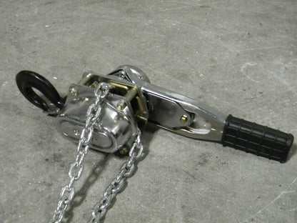 Chrome Plated Lever Chain Hoist 2200 lb Capacity 5 Ft. Lift