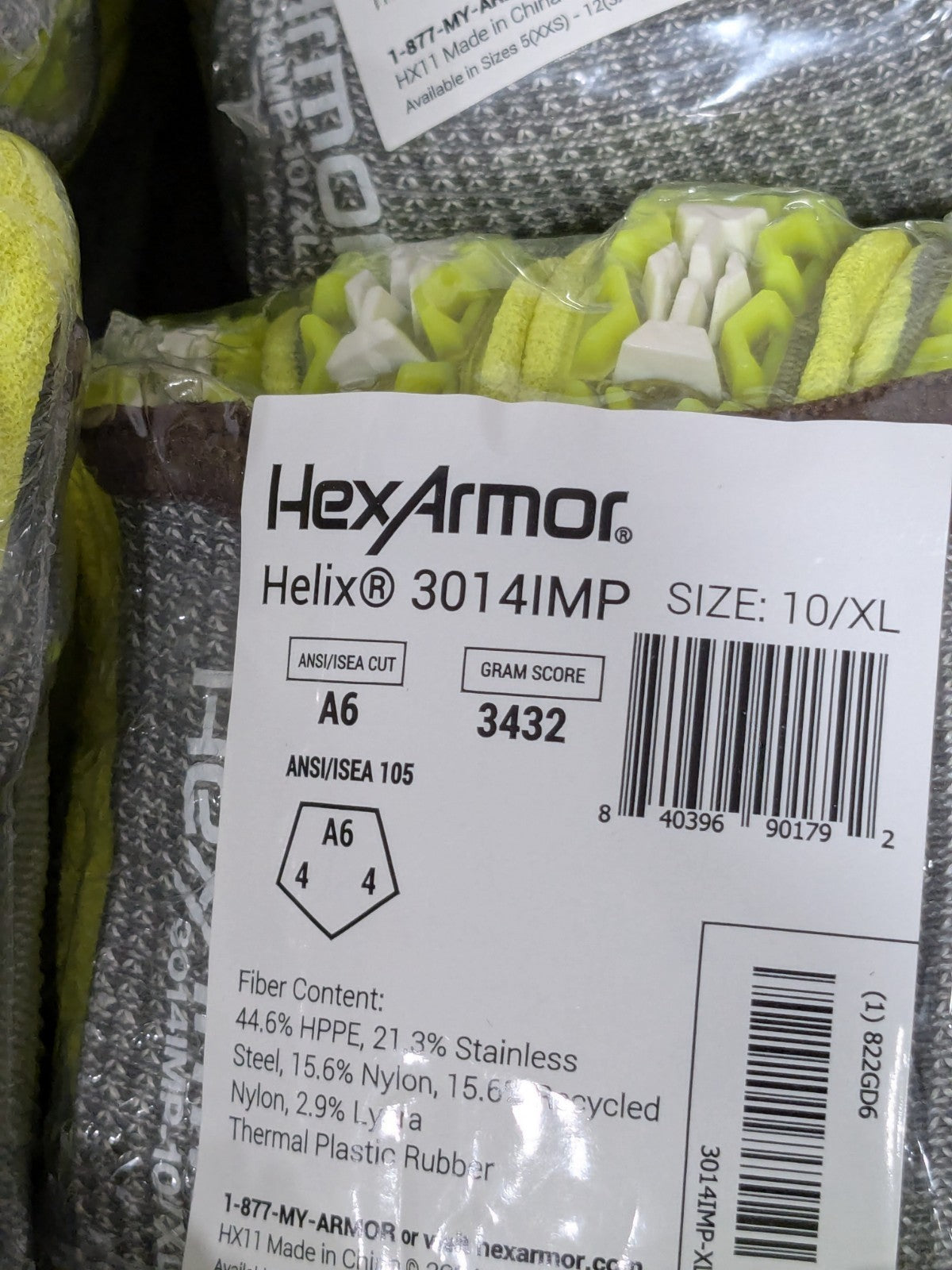 HexArmor Cut & Puncture & Impact-Resistant Gloves Size XL 12 Pairs 3014IMP-XL