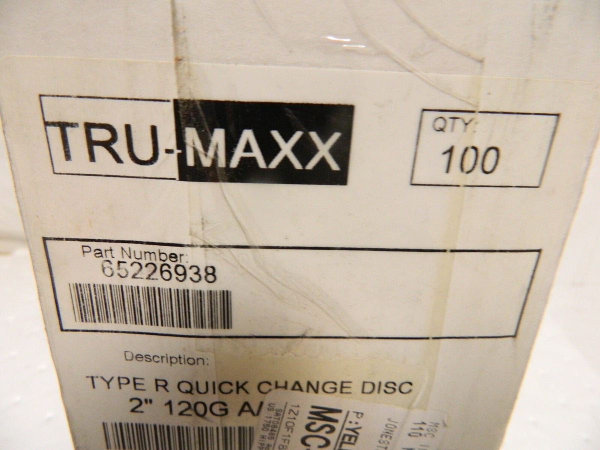 Tru-Maxx 2" 120 Grit Aluminum Oxide Quick Change Disc approx 100 ct. 65226938