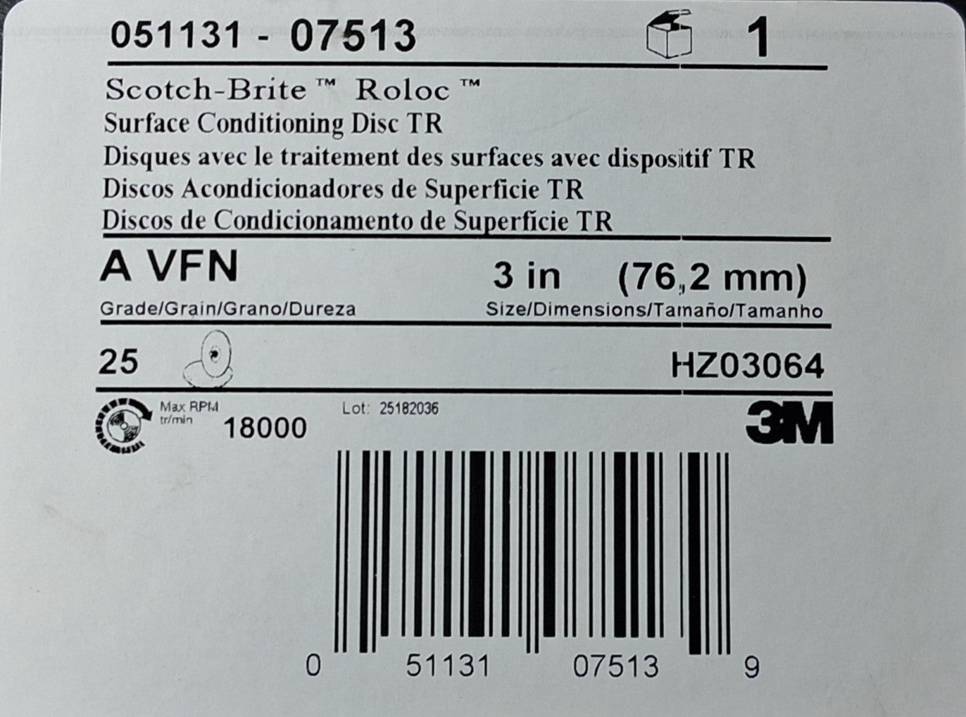 3M Aluminum Oxide Quick-Change Discs 25PK Roloc TR 2" Dia 7000000751