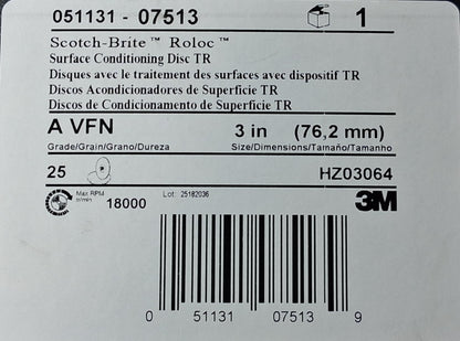 3M Aluminum Oxide Quick-Change Discs 25PK Roloc TR 2" Dia 7000000751