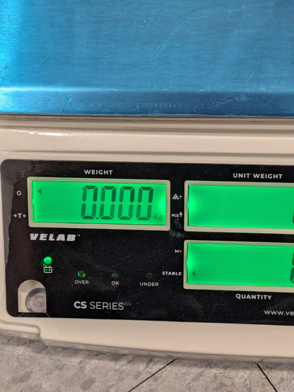 Velab Counting Scale 60 lb x 0.002 lb, RS232, Stainless Steel Pan VE-CS30S