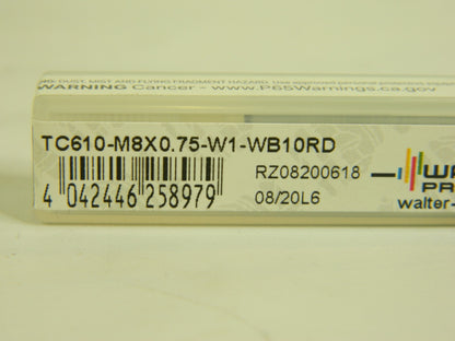 Walter SC Helical Flute Thread Mill TC610-M8x0.75-W1-WB10RD 6589135