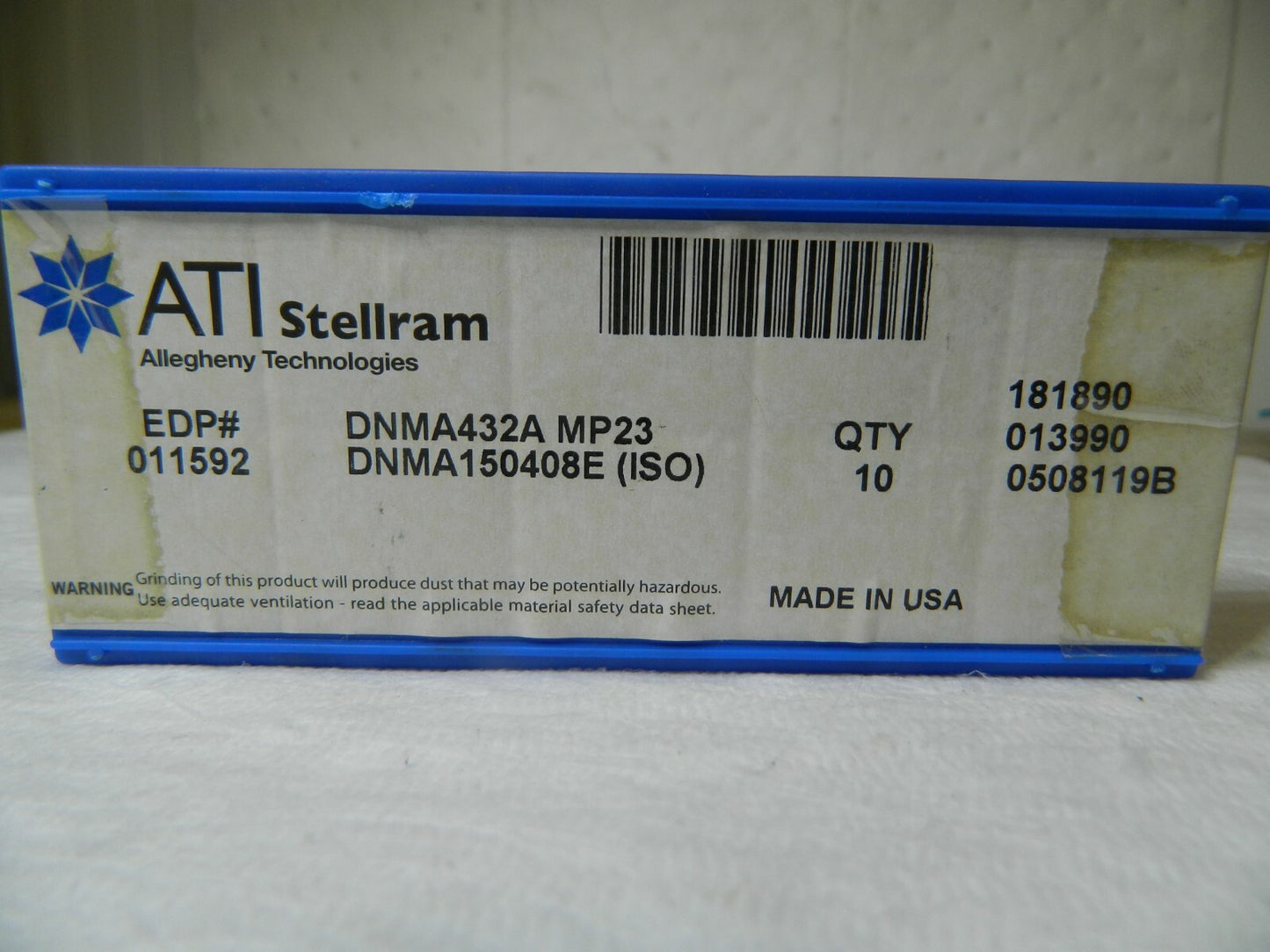 ATI Stellram Turning Inserts DNMA432A DNMA150408E MP23 Qty. 10 011592