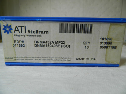 ATI Stellram Turning Inserts DNMA432A DNMA150408E MP23 Qty. 10 011592