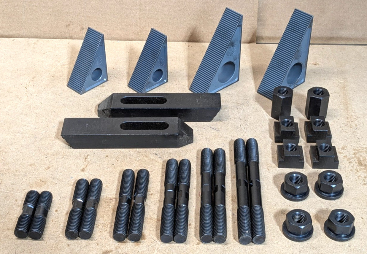 Gibraltar 28pc 8" Serrated Clamp Set for 7/8" T-Slot  3/4-10 Thread  3"-8" Studs