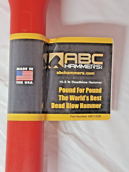 ABC Hammers Polyurethane Dead Blow Hammer 10.5Lb Steel Reinforced ABC12DB