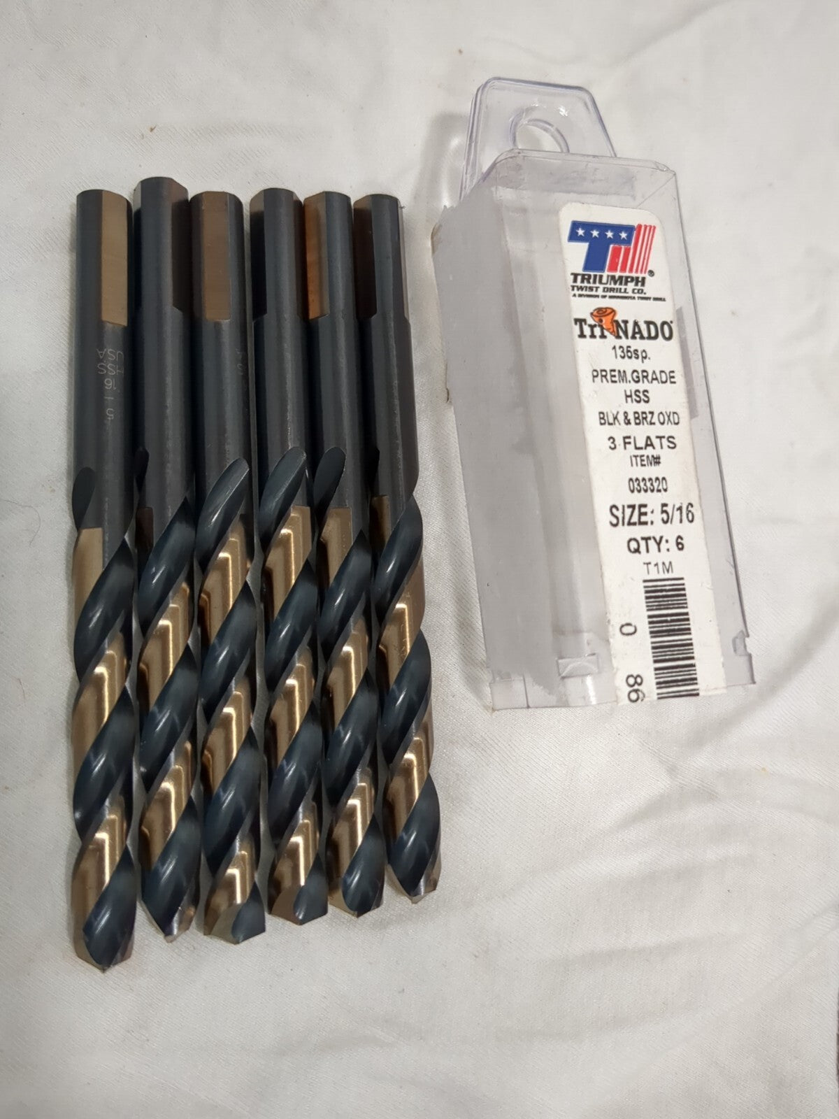 TTD Mechanics Drill Bit 6ct: 5/16" Dia, 135 ° Point HSS 033320