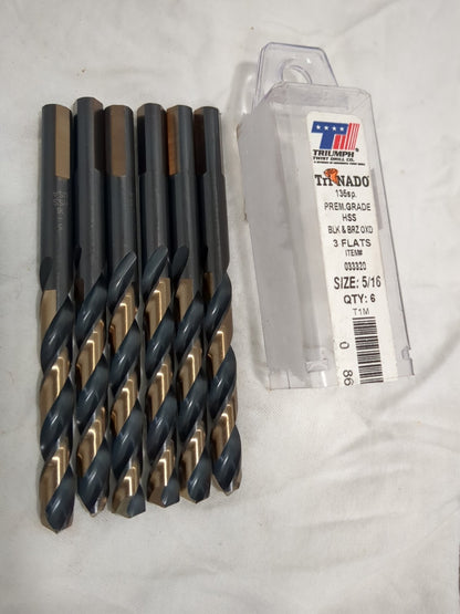 TTD Mechanics Drill Bit 6ct: 5/16" Dia, 135 ° Point HSS 033320