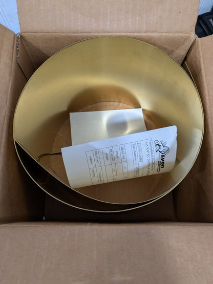 Lyon Metal Shim Stock: Roll, 0.0150" Thick, 60" L, 6" W, 260 Brass 32020125