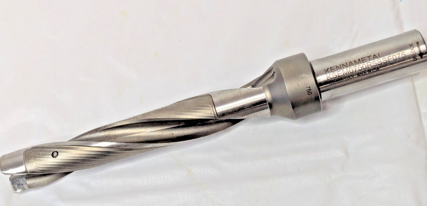 Kennametal Weldon Flat Shank Replaceable-Tip Drill 19.05 to 19.55 mm Dia 1505174