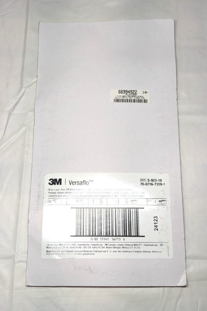 3M  PAPR/SAR  Peel-Off Visor Covers S-600 S-700 & S-800  *10 PACK*  7010316605