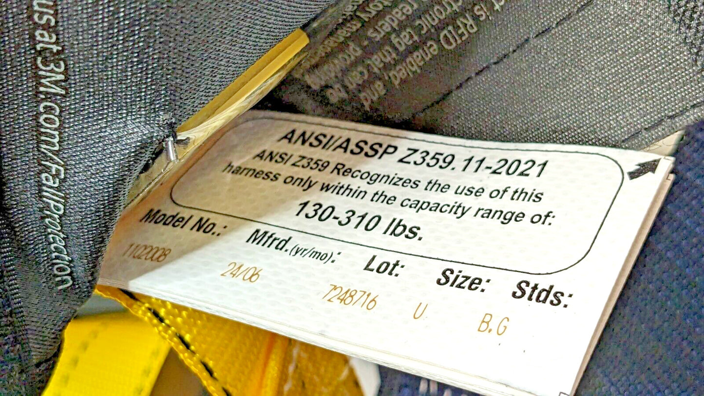 3M DBI-SALA Delta Vest Style Harness Side & Back D Rings Size Universal 1102008