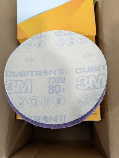 3M Hook &amp; Loop Disc: 5" Dia, 80 Grit, Coated Box of 250 7100044450
