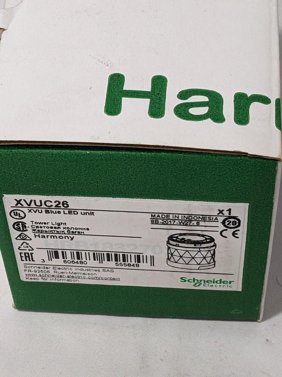 Schneider Harmony Blue LED Unit Ø 60 Mm Illuminated 24 V AC/DC XVUC26