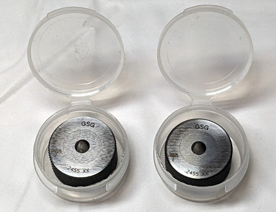 GSG  Class XX Master Ring Gages Set  0.2455"  GO / NO GO  GSG-CR-0.2455MC