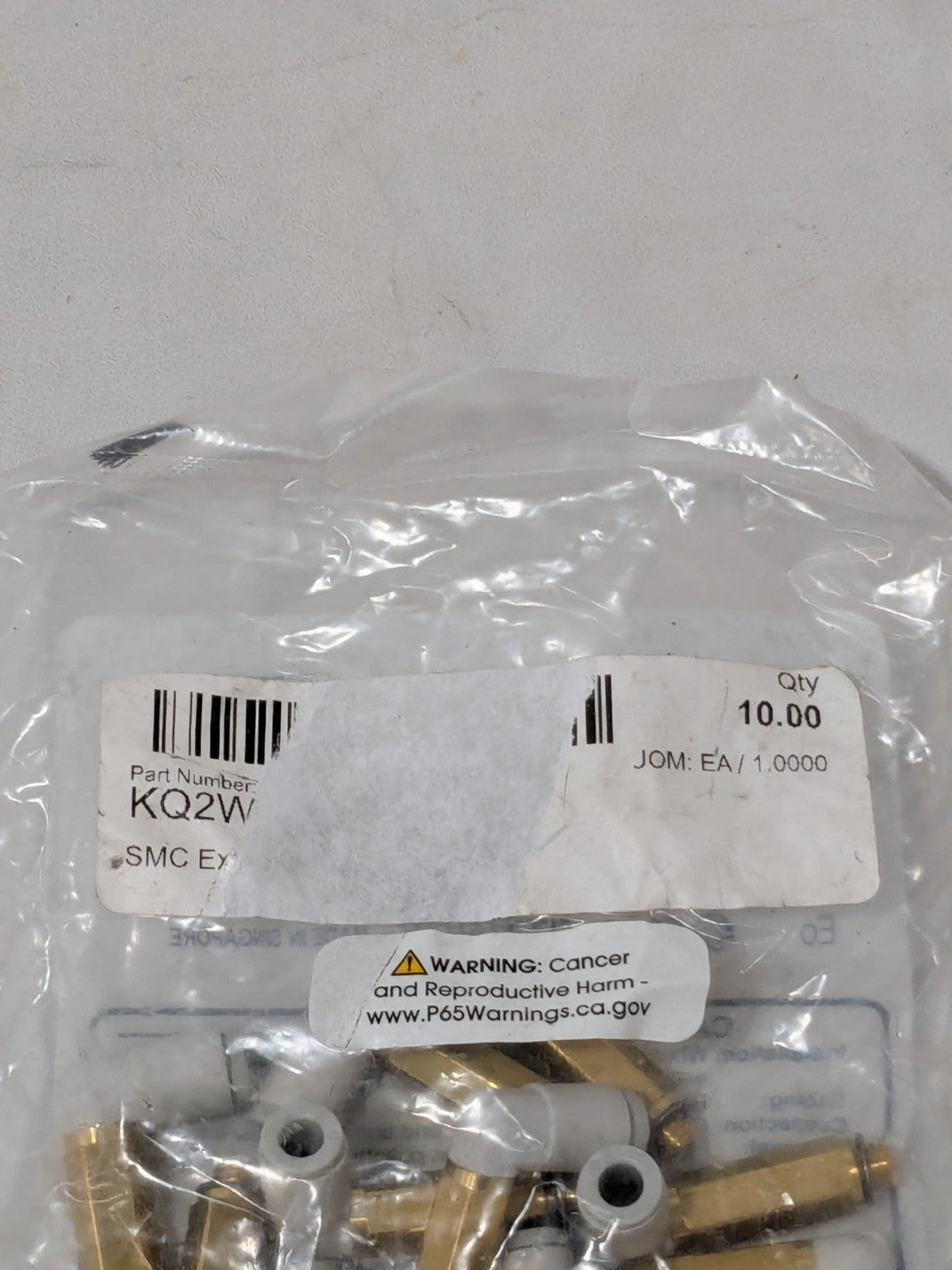 SMC Push-to-Connect Extended Elbow: M5x0.8, 4 mm Tube OD Qty 10 KQ2W04-M5A