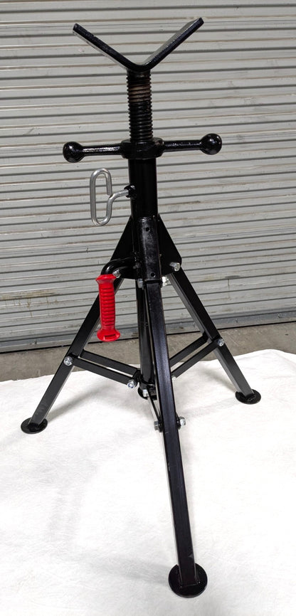 Folding V-Head Pipe Stand  12"/2000Lb Cap   27-41" Adjustable Height  33-05-250