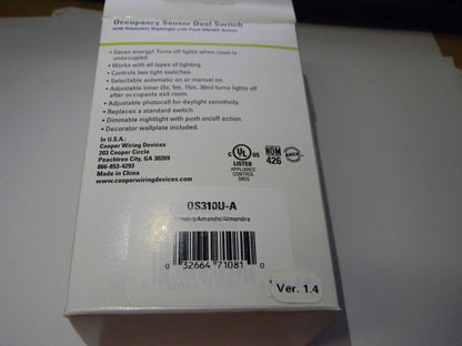 Cooper Wiring Devices Infrared Wall Switch 1,000 Sq Ft. #OS310U-A