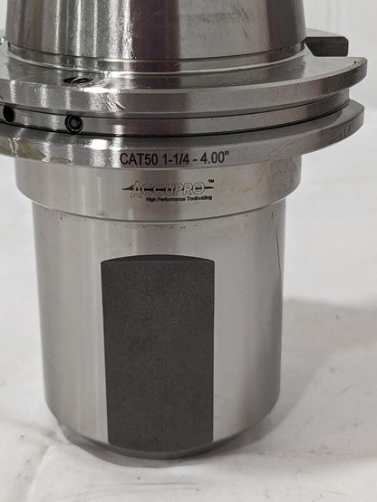 ACCUPRO End Mill Holder: CAT50 Taper, Taper Shank, 1-1/4" Hole Dia 775150