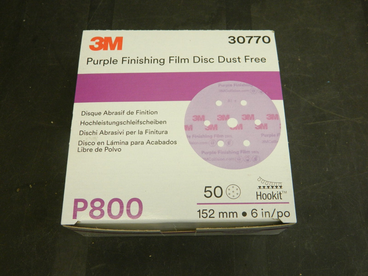 3M Hook &amp; Loop Disc 800 Grit, Film Disc, Aluminum Oxide Qty 50 0005113130770