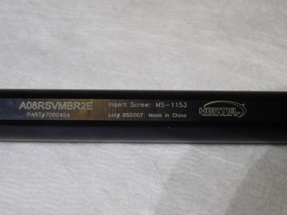 Hertel Indexible Boring Bar 0.98 Min Bore Dia 1.2 Shank Dia 8 OAL A08RSVMBR2E