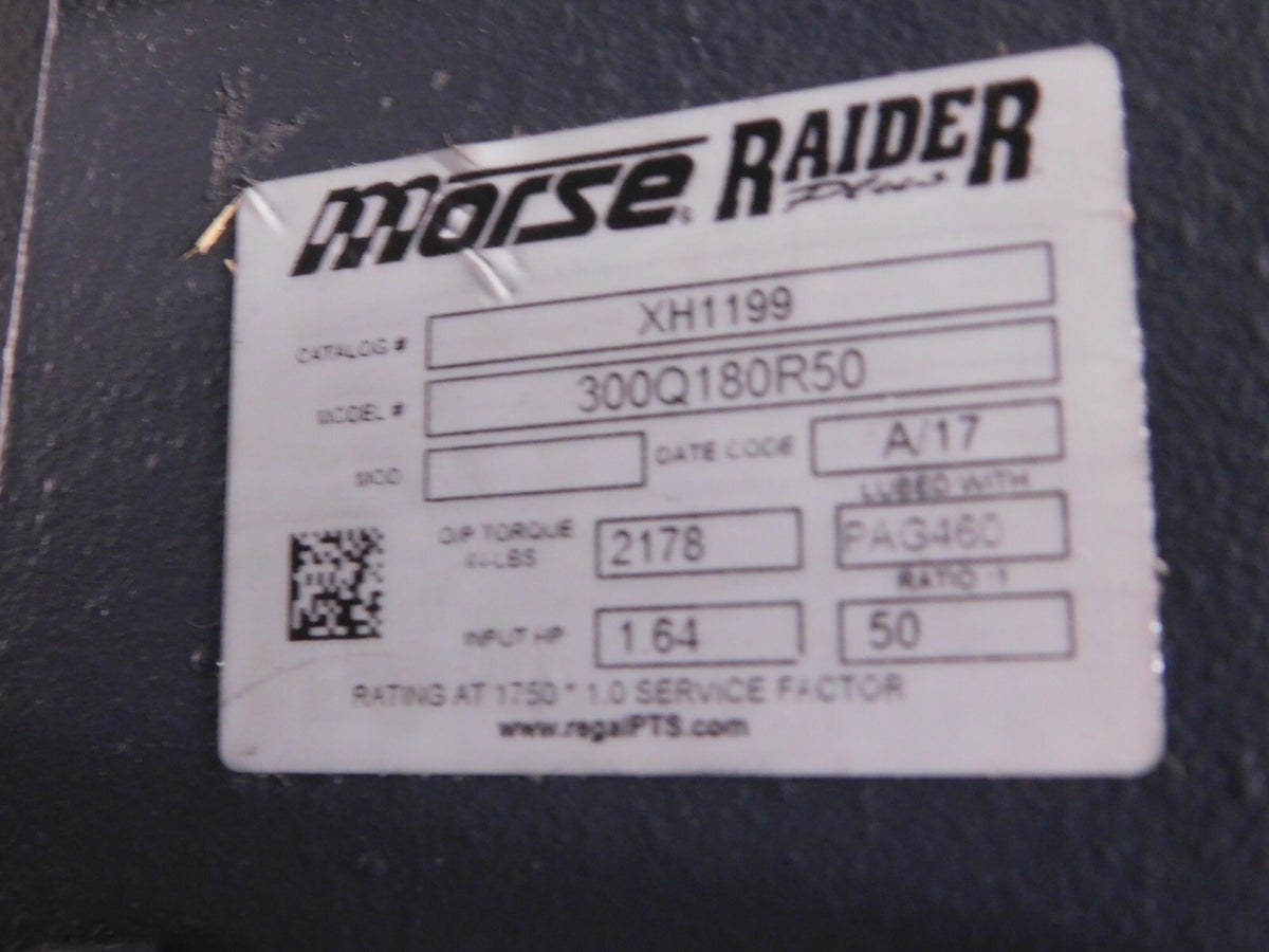Morse Raider C-Face Worm Gear Reducer 50:1 Ratio Right Output 300Q180R50