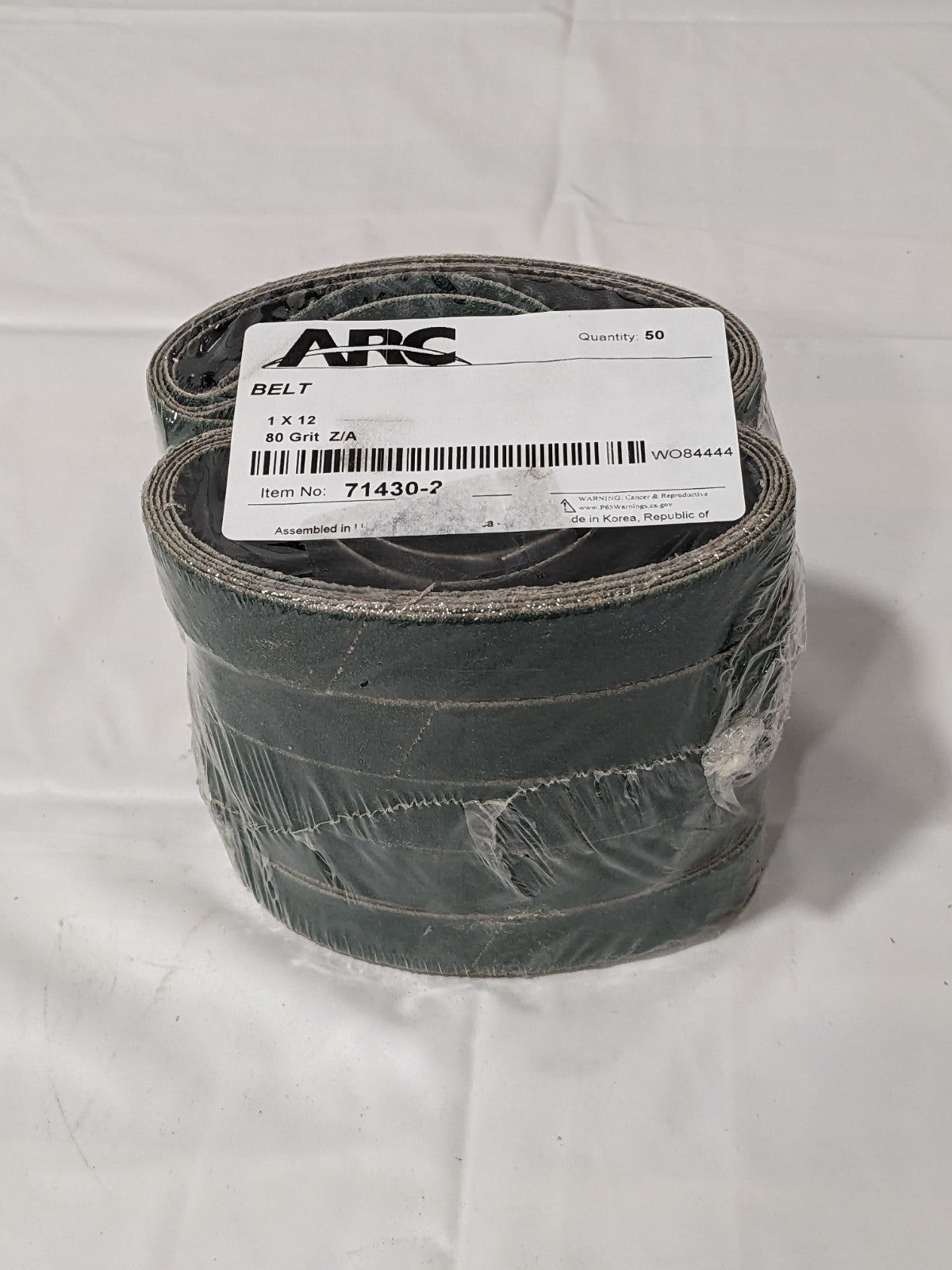 ARC 1" x 12" 80GRIT Zirconia Alumina Y-Weight Belt Qty 50 71430-2